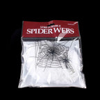 Halloween Scary Party Scene Props White Stretchy Cobweb Spider Web Horror Halloween Decoration For Bar Haunted House 1Pcs