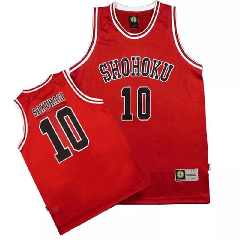 Anime Shohoku School Basketball Team Jersey 1-15 Cosplay Costume Sakuragi Hanamichi Rukawa Jersey Sports Wear Uniform Vest