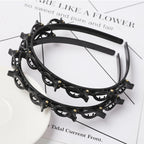 Double Layer Bands Clip Hairbands Fashion Plastic Braided Headband Punk New Knitting Womens Headwear Hair Accessories Pearl