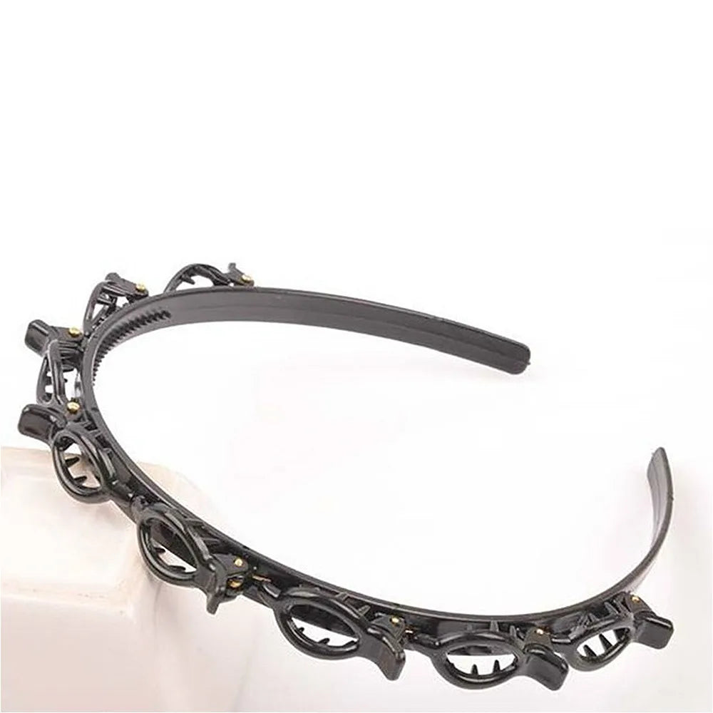 Double Bangs Twist Hair Clip Headband for Women