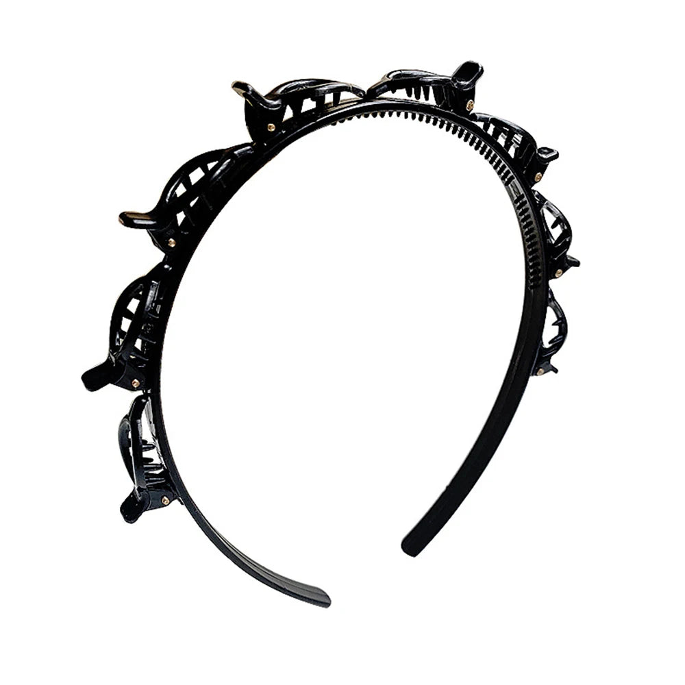 Double Bangs Twist Hair Clip Headband for Women
