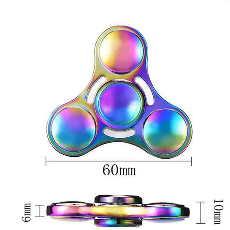 Metal Rainbow Fidget Spinner Colorful EDC Hand Spinner Anti-Anxiety Toy for Children Adult Relieves Stress Finger Spinner Gifts