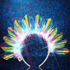 1-10PCS LED Light Up Headband Glowing Crown Hairband Flashing Headdress Luminous Cosplay Party Headwear for Nightclub and Events