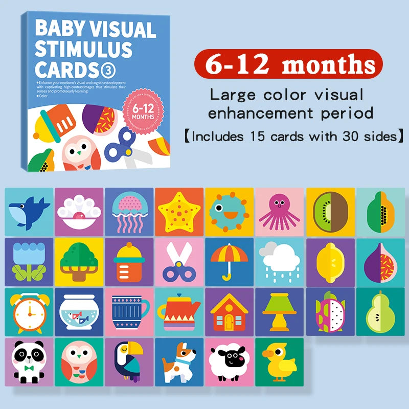 Baby Visual Stimulation Cards Montessori High Contrast Flash Card Infant Gift For Children Cognition Toy