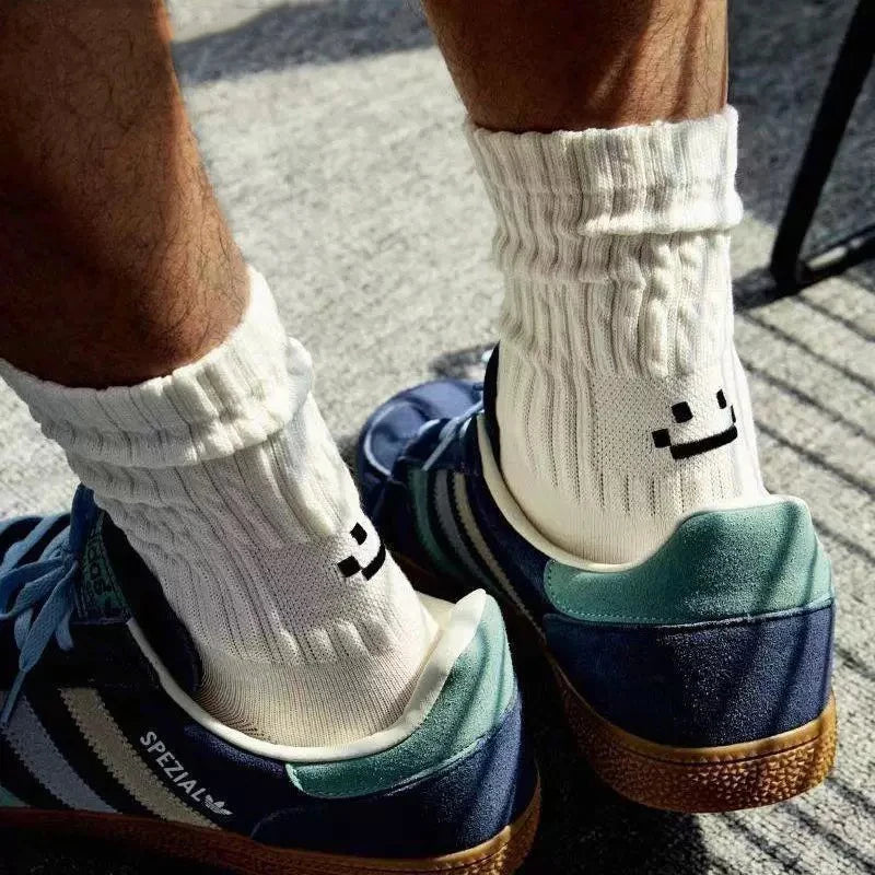 4 Pairs Men's Cotton Work Socks Long Running Breathable Ankle Crew Socks Casual Socks for Men Cycling Socks