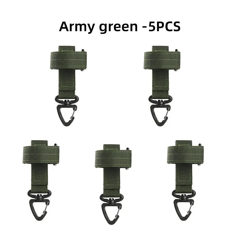 1/3/5pcs Outdoor Keychain Tactical Gear Clip Keeper Pouch Belt Keychain Webbing Gloves Rope Holder Military Molle Hook