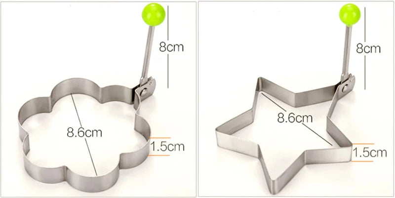 New Stainless Steel Fried Egg Mold Heart Pancake Maker Breakfast Baking Omelette Rings Cooking Tools Kitchen Accessories Gadget