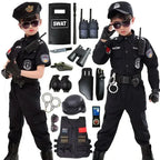 2024 New Children Boys Girls Funny Policeman Costumes Kids Police Uniform Cosplay Clothing Suit Halloween Party Carnival Gift