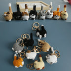 Small Cat Crochet Keychain Handmaking Crochet Cute Kitten Keyrings For Bag Pendant Knitting Animal Doll Keychain For Gift Custom