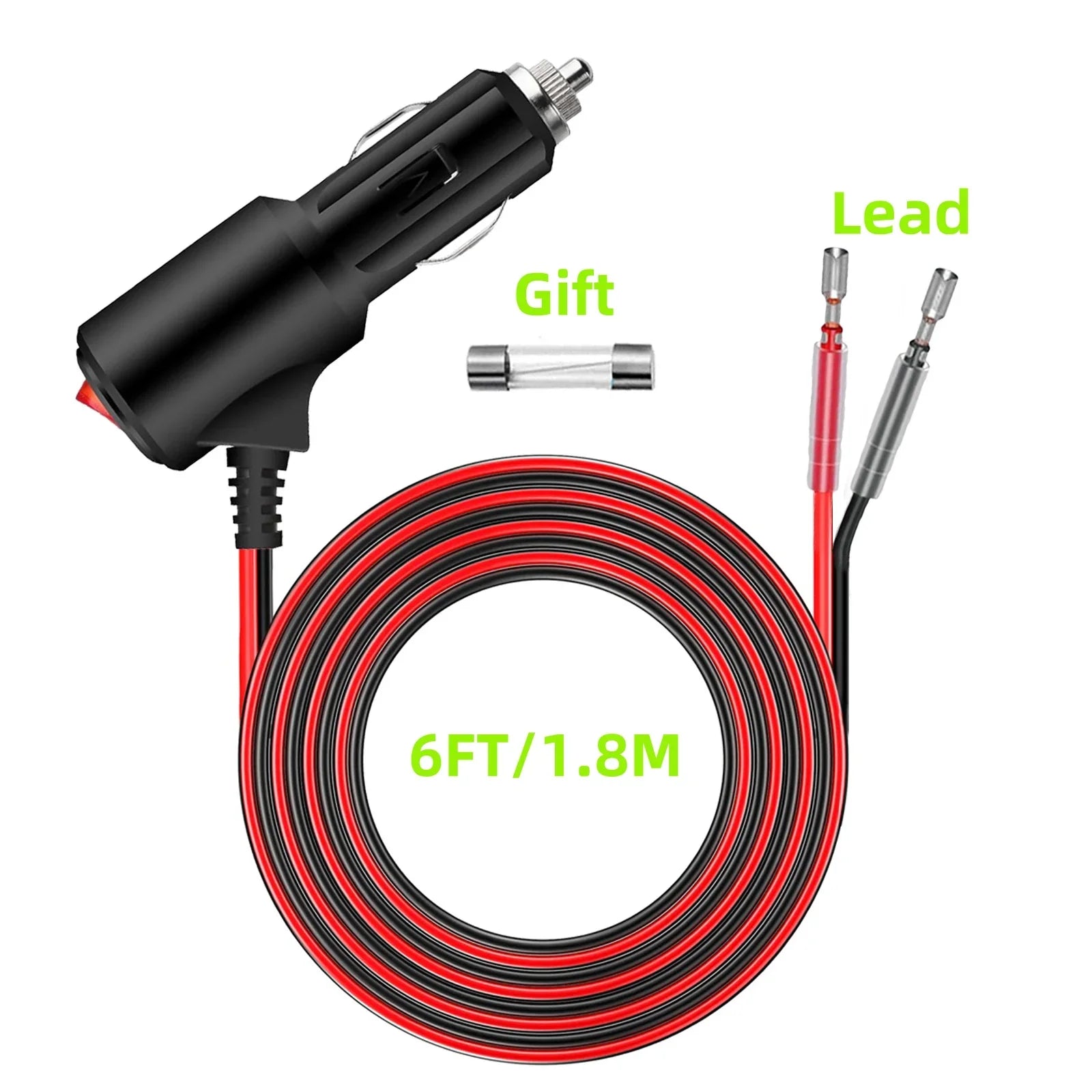 Portable 12V On Off Switch Button for car charger Extension Cable Socket Cord Car Cigarette lighter plug cable male connector