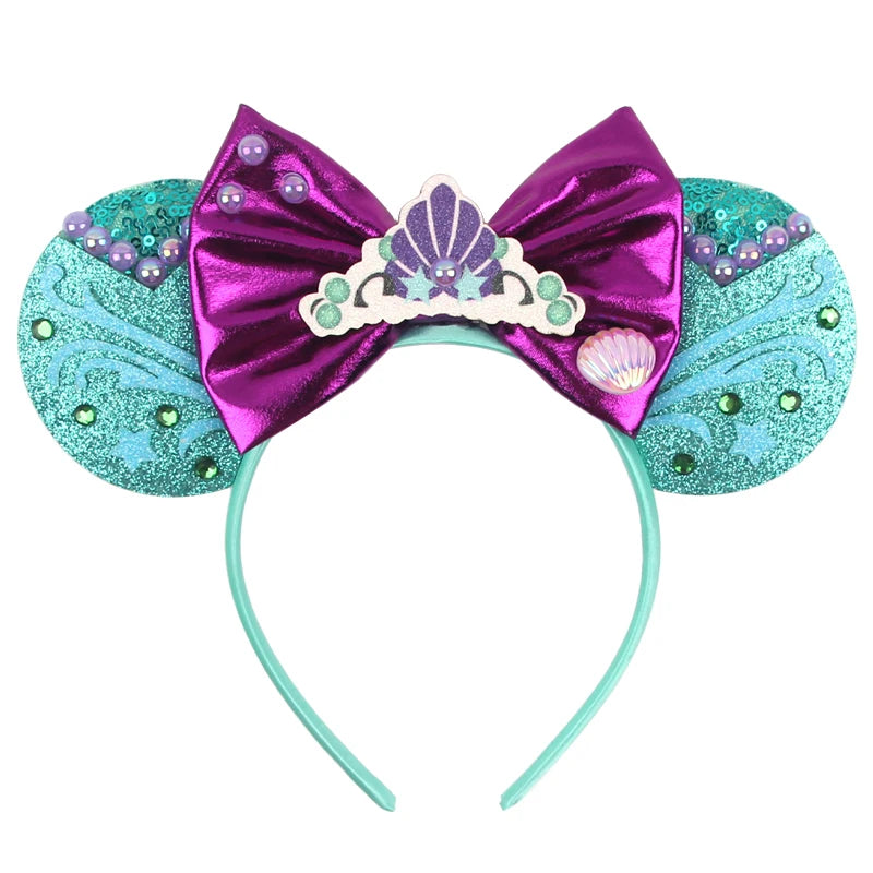 2026 Trip Mouse Ears Headband for Girls Women Sequin Castle 5"Bow Hairband Festival Party Cosplay DIY Hair Accessories