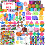 60/120 Pcs Pop Party Favor Toys for Kids, Fidgot Goodie Bag Stuffers, Treasure Box Toys, Pinata Filler, Gifts Classroom Prize