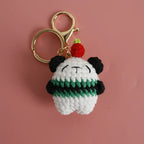 Cute Small Bear Couple Keychains Knitting Cartoon Bear Mini Animal Doll Keyrings Crochet Keychain Wholesale Custom Acceessories