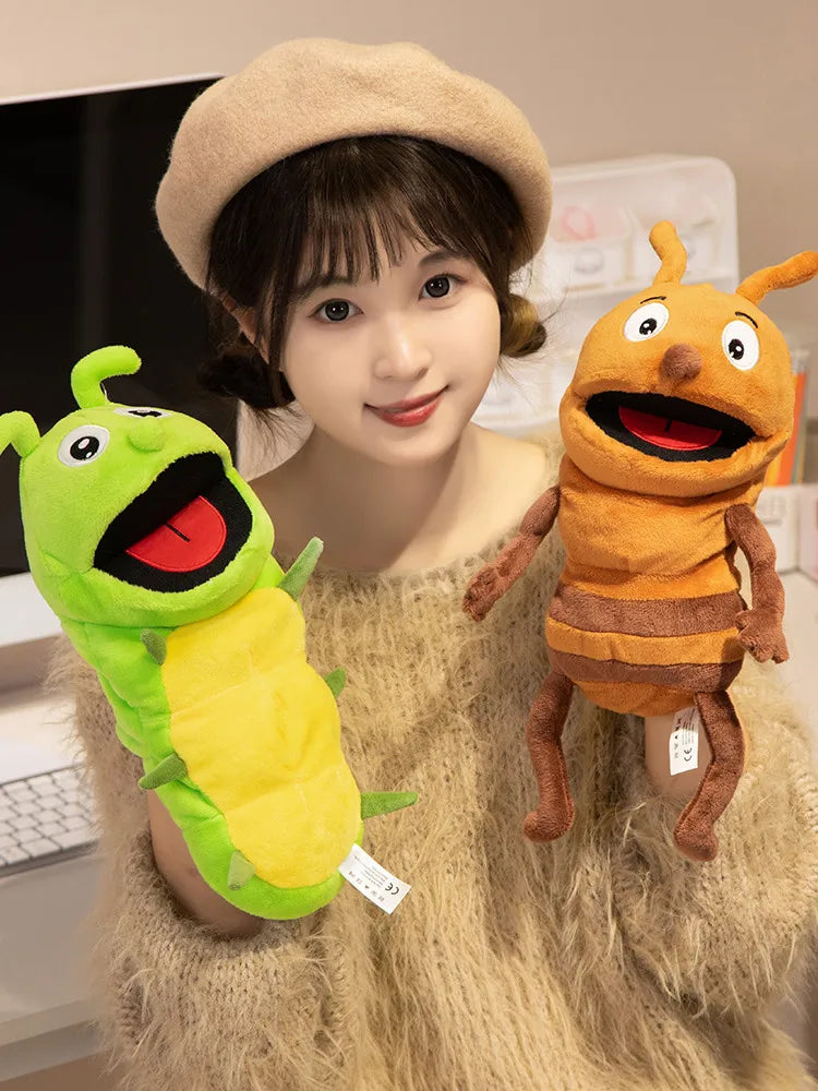 Insect Plush Hand Puppet Storytelling Bee Ladybird Butterfly Soft Stuffed Plush Toys Early Education Hand Finger Story Puppet