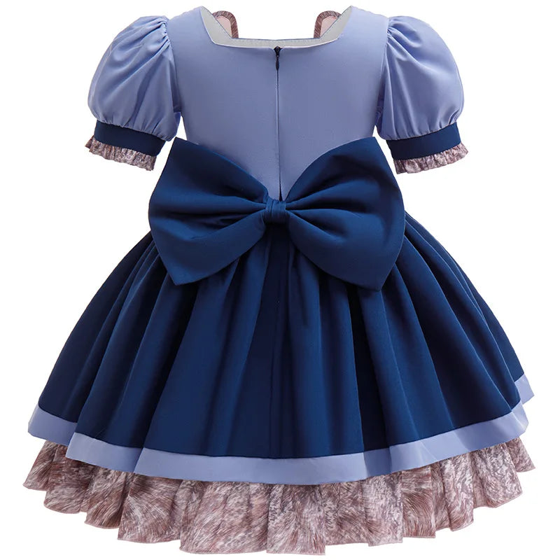 Girls Judy Bunny Police Officer Dress Disney Zootopia 2 Bunny Costume for Kids Cosplay Dress With Accessories Fancy Outfits