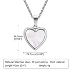 Vnox Light Heart Locket Pendants for Women Men Openable Photo Frame Glossy Stainless Steel Necklaces Family Love Collar