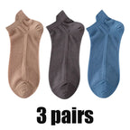 3Pairs Men's Socks Thin Breathable Comfy Deodorant Sweat-absorbing Low Cut Ankle Sports Sock Casual Ultra-thin Business Sox