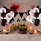 Halloween Balloons, 12 Inch Bloody Balloon,  Horror Balloons with Scary Blood Handprint Zombie Latex Balloon for Halloween Party