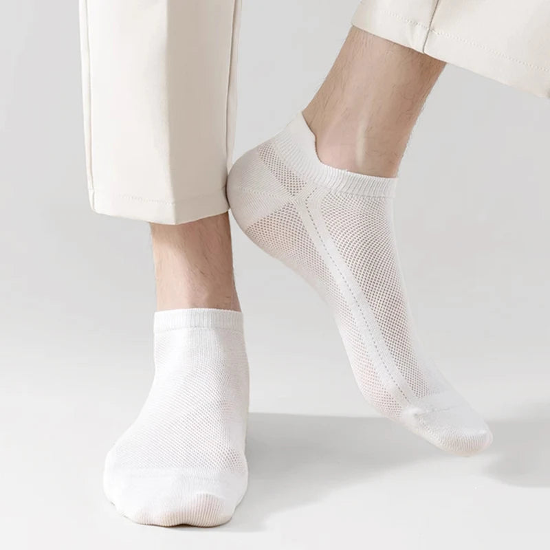 10/20 Pairs Men's Ankle Socks, Breathable Mesh Sports Socks, Casual Athletic Summer Thin Short Socks