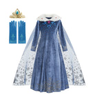 Elsa Dress for Girl Princess Birthday Party Winter Costume Kids Cosplay Frozen Evening Long Sleeve Clothes Snow Queen