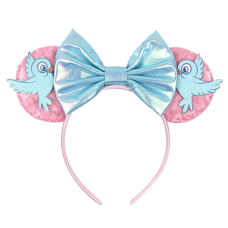 2026 Trip Mouse Ears Headband for Girls Women Sequin Castle 5"Bow Hairband Festival Party Cosplay DIY Hair Accessories