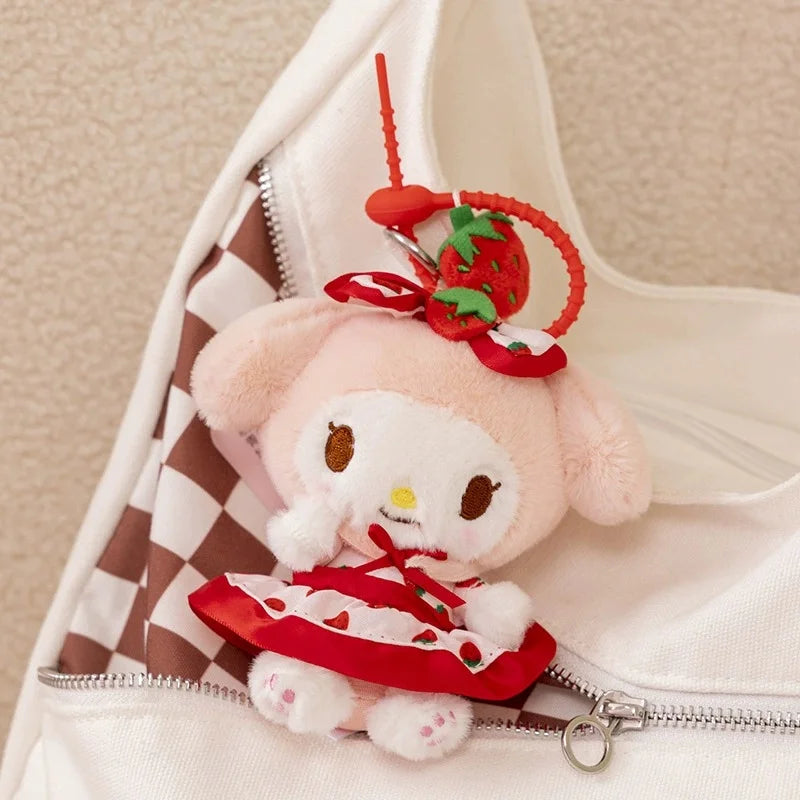 Kawaii Authentic Sanrio Hello Kitty  Kuromi Plush Doll Toys Pendant Cute Plush  Keychain Bag Pendant Christmas Gifts12CM
