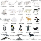 Oenux Montessori Miniature Lion Shark Horse Dinosaur Animals Model Set Action Figures Figurine Zoo Cute Education Kids Toy Gift