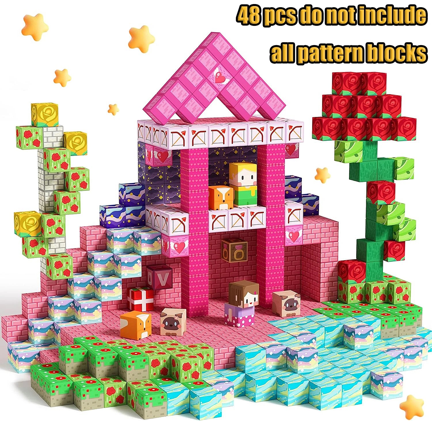 Magnetic Building Blocks Mine World Magnetic Mine Exploration Construction Brick Cube STEM Toy Set Gift for Boy Girl Children
