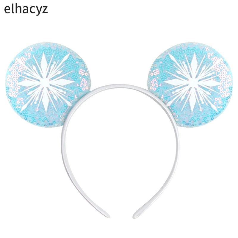Mickey Cartoon Olaf Headbands for Kids Cute Snowman Ears Hair Accessories Women Elsa Frozen Hairband Girls Cosplay Headwear Gift