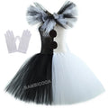 Girls Horror Clown Costume – Black & White Tutu Dress
