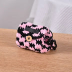 Colorful Knitted Coin Bag Keychains Mini Crochet Bag Keyring Handmake Knitting Storage Bag Keychain Keys Holder Custom Accessory