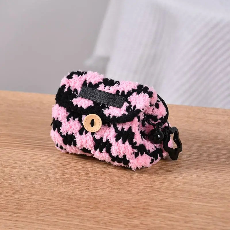 Colorful Knitted Coin Bag Keychains Mini Crochet Bag Keyring Handmake Knitting Storage Bag Keychain Keys Holder Custom Accessory