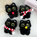 Assorted Style Black Cat Plush Shape Bag Charm Cute Black Cat Plush Toy Keychain Backpack Hanging Bag Decoration Holiday Gifts