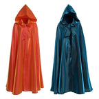 Halloween Party Costume Women Men Adult Long Robe Hooded Cloak Witchcraft Christmas Holiday Solid Color Medieval Cape