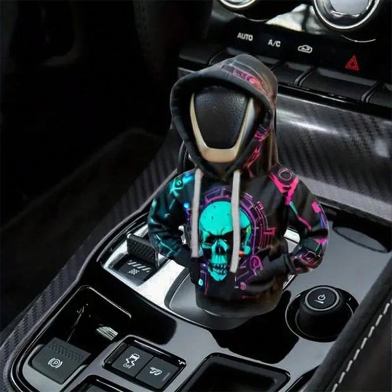 1PC Creative Hooded Shift Lever Cover - Sweat-Proof Soft Lining Easy Install Durable Multi-Color/Patterns Fits Most Cars
