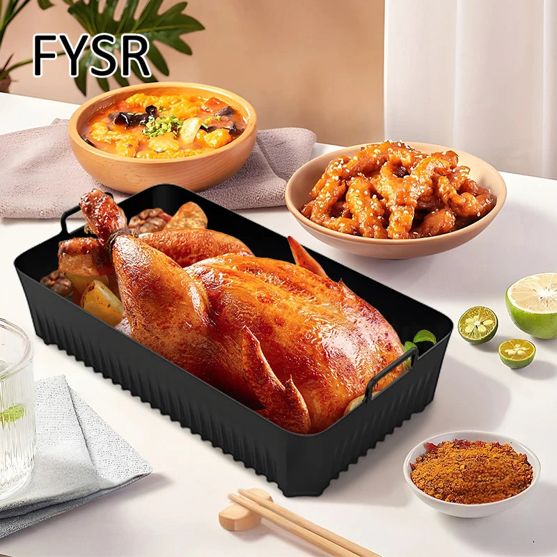 Hot Rectangle Air Fryer Silicone Liners for Ninja DZ071/AF500UK Air Fryer Basket Replacement Dishwasher Safe Air Fryer Liners