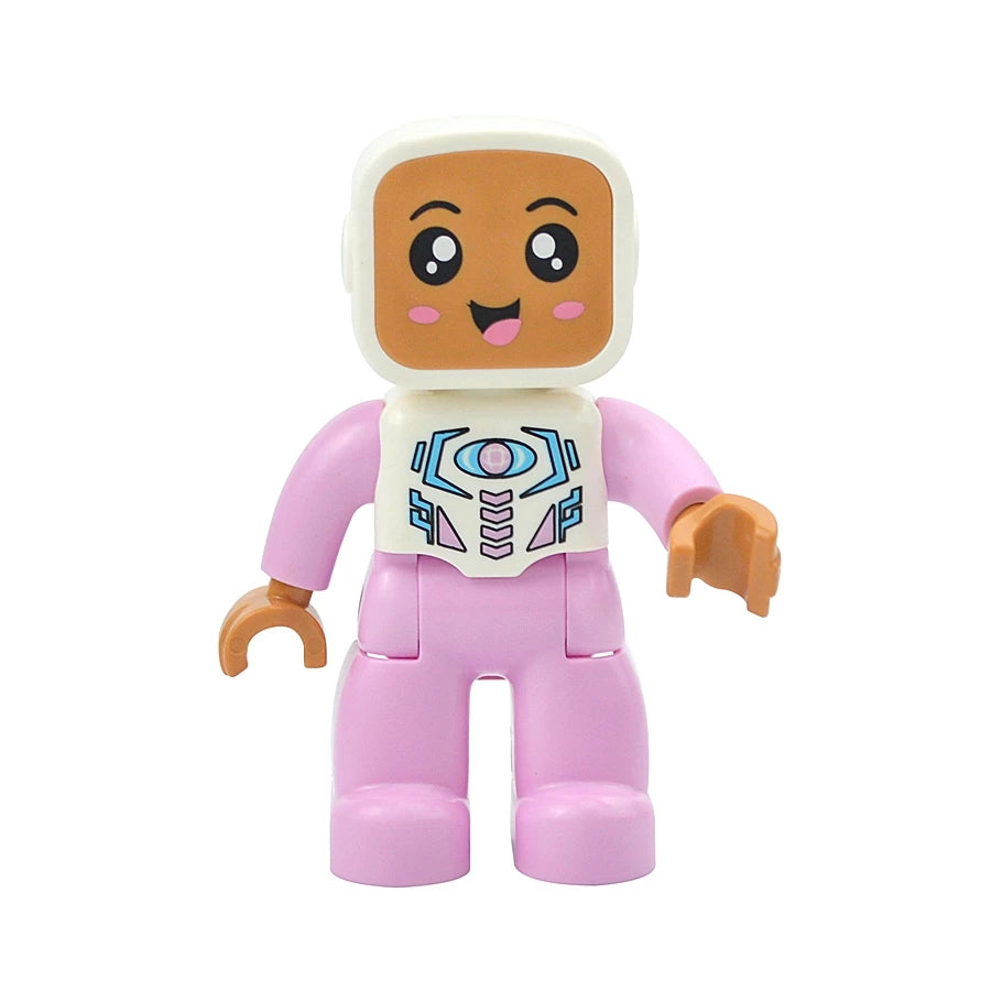 Big Size Figures Building Block Doll Family Farmer Pirate Worker Doctor Policemen Large Brick Compatible Build House Duploes Toy