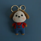 Creative Small Animal Doll Handmake Crochet Keyrings For Bag Pendant Cartoon Puppy Keychain Knitting Animal Doll Keyring Custom