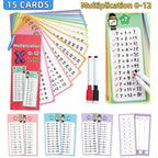 0-12 Multiplication Charts, Times Table Cards, Self Check Math Learning Tool, Montessori Mathematical Training, Teaching Aids