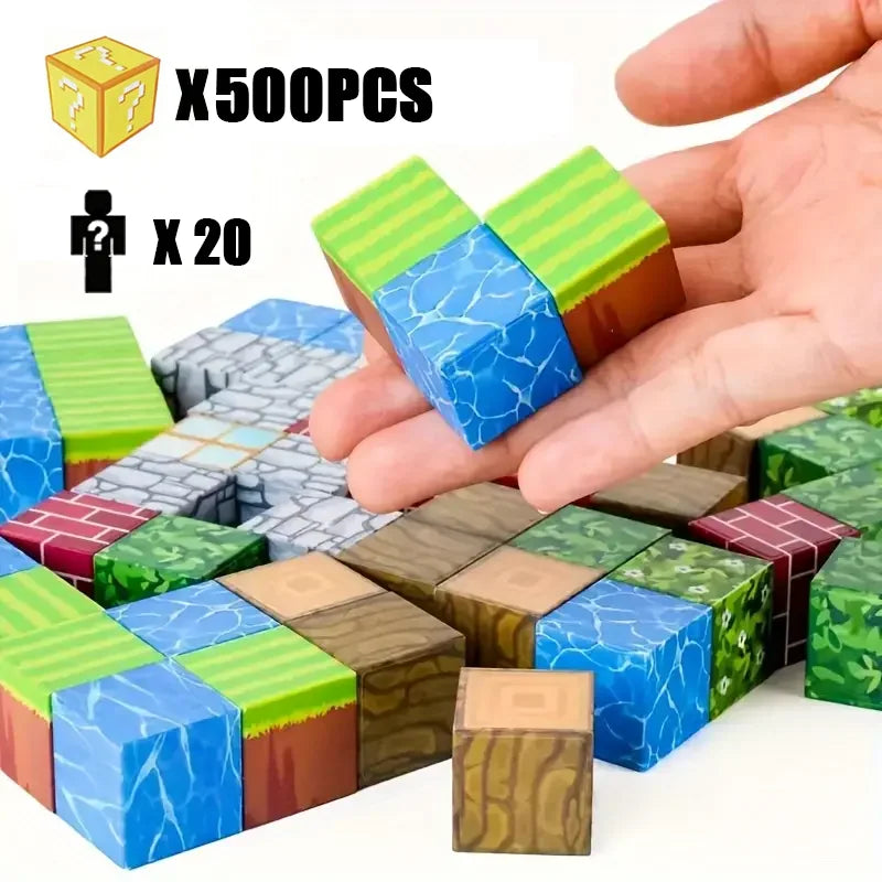 Magnetic Building Block Bricks Toy Mine Stacking World Creative Build Model DIY Set Educational STEM Kids Gifts for Boy Girls