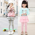 Kids Leggings for Toddler Baby Girls Pants Spring Autumn Fake Two Skirt-Pants Children Trousers Cotton Legging 2-10 Y