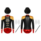 Girls Ringmaster Magician Costume Long Sleeve Leotard Circus Dress Halloween Lion Tamer Theme Carnival Party Fancy Dress Up