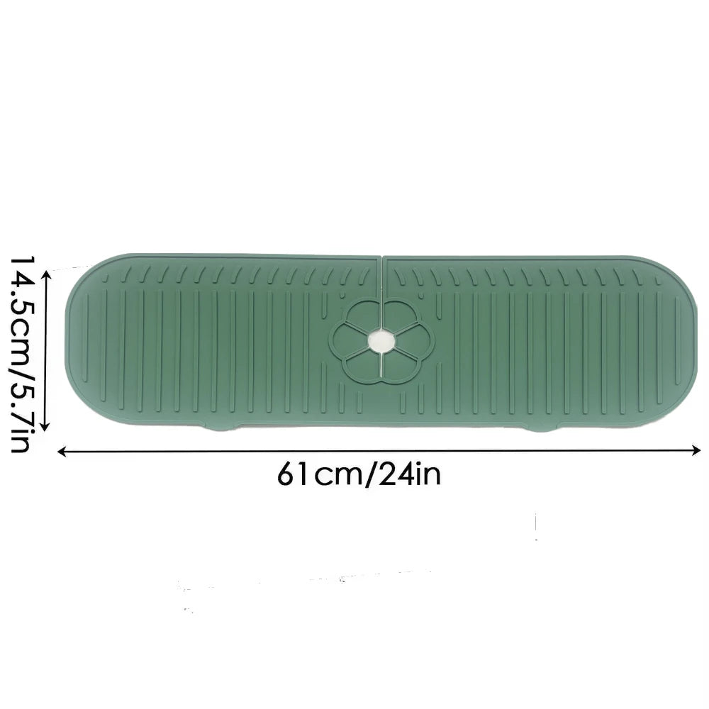 Kitchen Faucet Splash Pad Silicone Sink Faucet Splash Guard Mat Sponge Drain Pad Countertop Protector for Kitchen Bath Gadgets