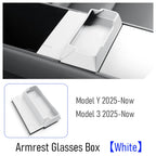 for Tesla Model 3 Y Juniper 2025 2026 Center Console Armrest Storage Box Glasses Holder Tray Case Organizer Interior Accessories