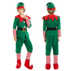 2025 Girl Boy Christmas Elf Costumes Santa Claus Suit Festival Adult Family Halloween Cosplay Sets Green Elves Clothes