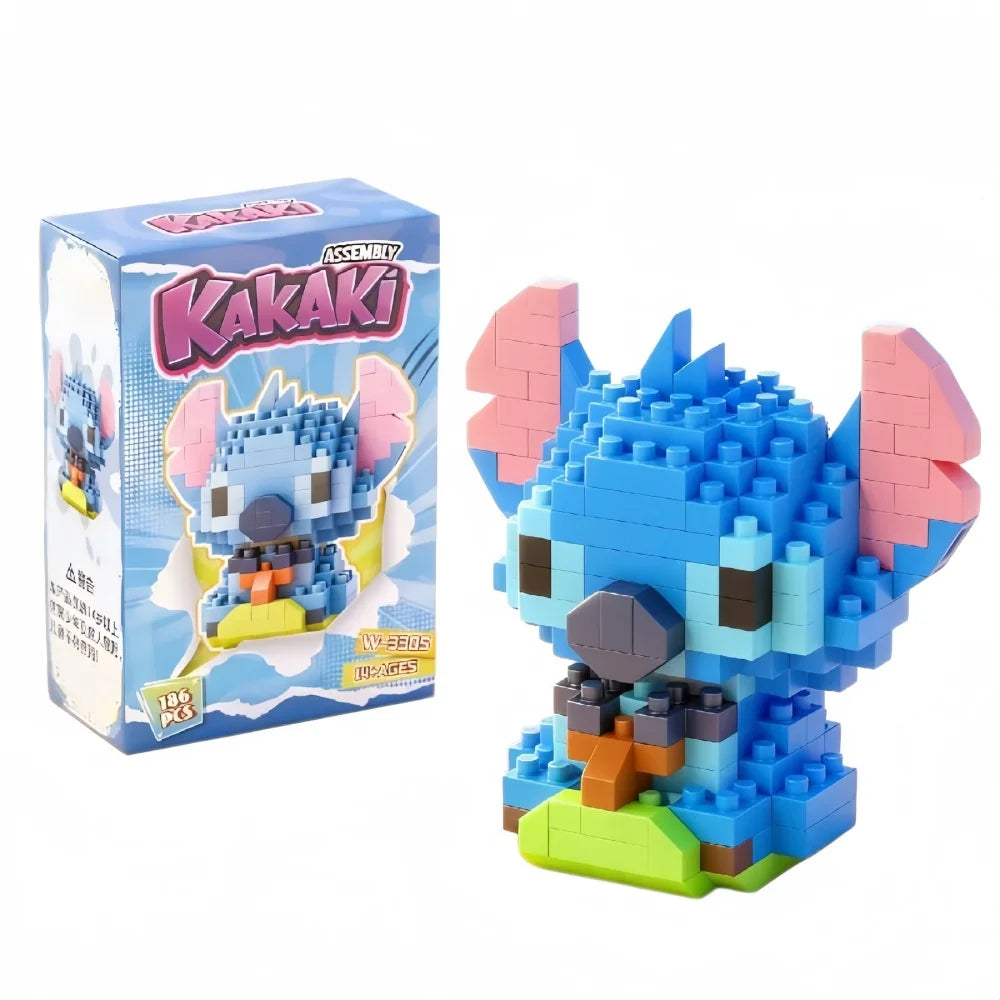 Disney Stitch Building Blocks Anime Kawaii Cartoon mini Action Children's Figures Blocks Bricks Assemble DIY Toys Gift for Kids