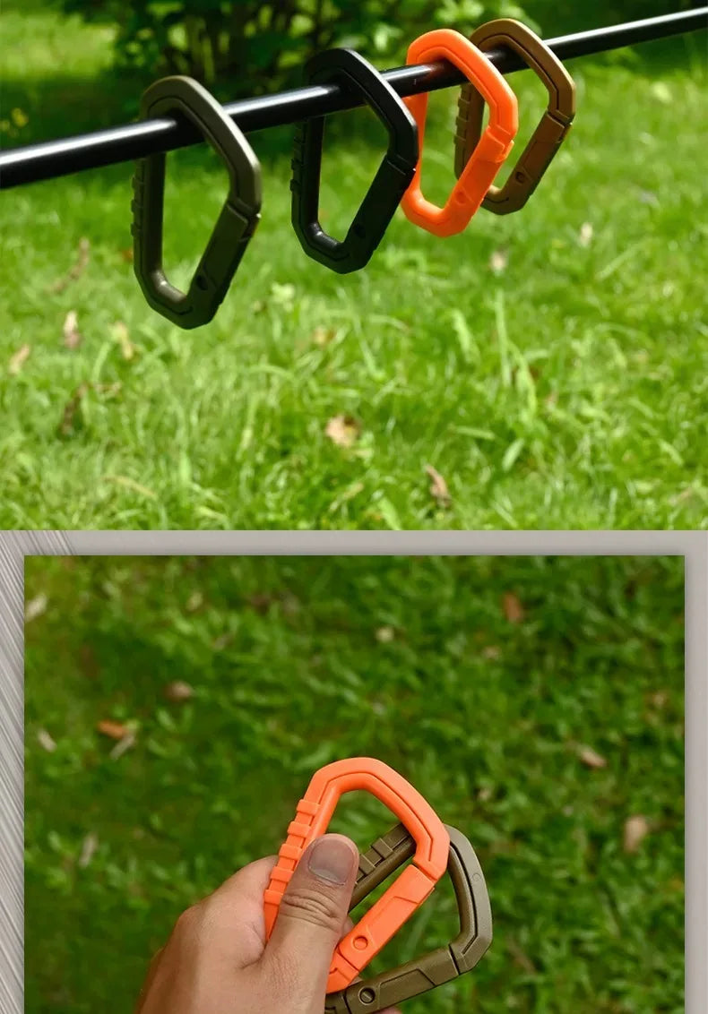 Tactical Carabiner Molle Clip Plastic Buckle ITW Keychain D-Ring Hard Hook Spring Snap EDC Gear Camping Hiking Outdoor Tools