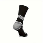 10 Pairs Men Solid Color Striped Sports Long Socks Suitable All Seasons Breathable Anti Odor Sweat Absorption Leisure Socks