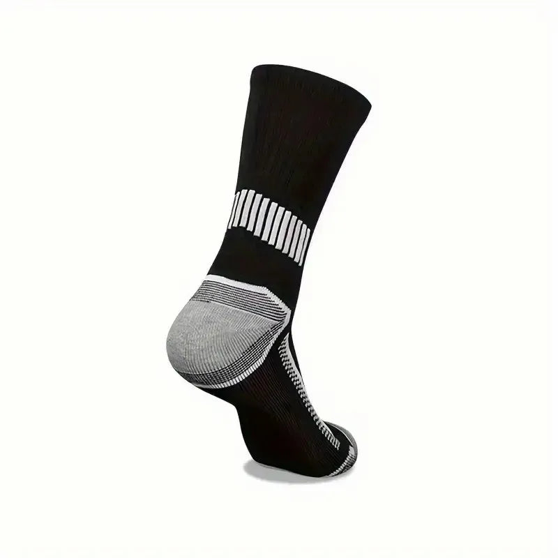 10 Pairs Men Solid Color Striped Sports Long Socks Suitable All Seasons Breathable Anti Odor Sweat Absorption Leisure Socks