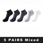 5/10/15 Pairs Men's Bamboo Fiber Socks Short High Quality New Casual Breatheable Anti-Bacterial Man Ankle Socks Men Size 38-45